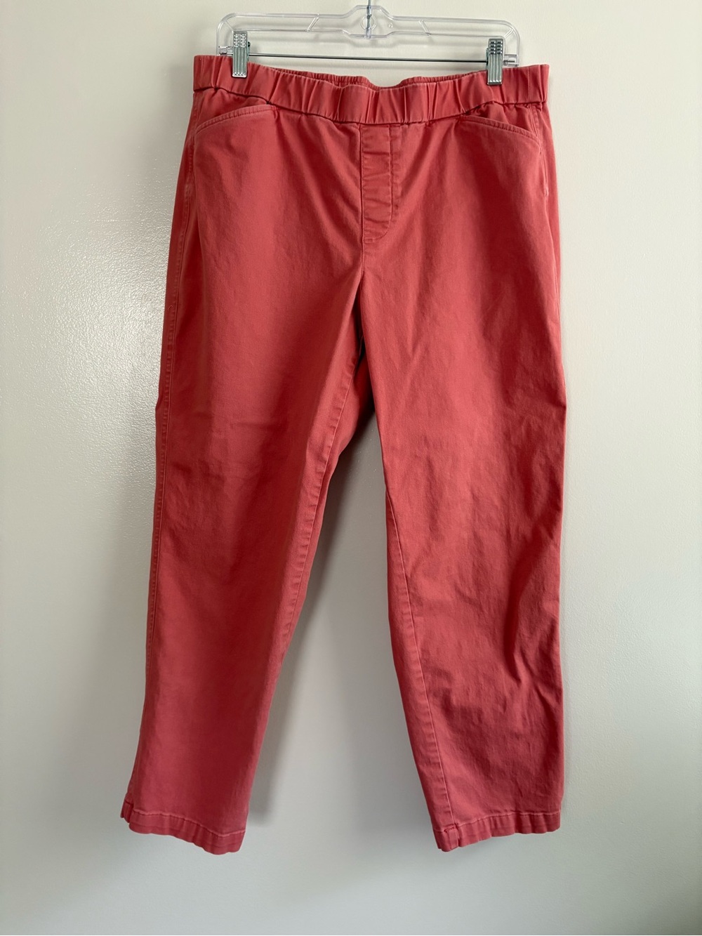 Lands' End Women's Coral Sport Knit Mid-Rise Pull-On Crop Pants Size 14
